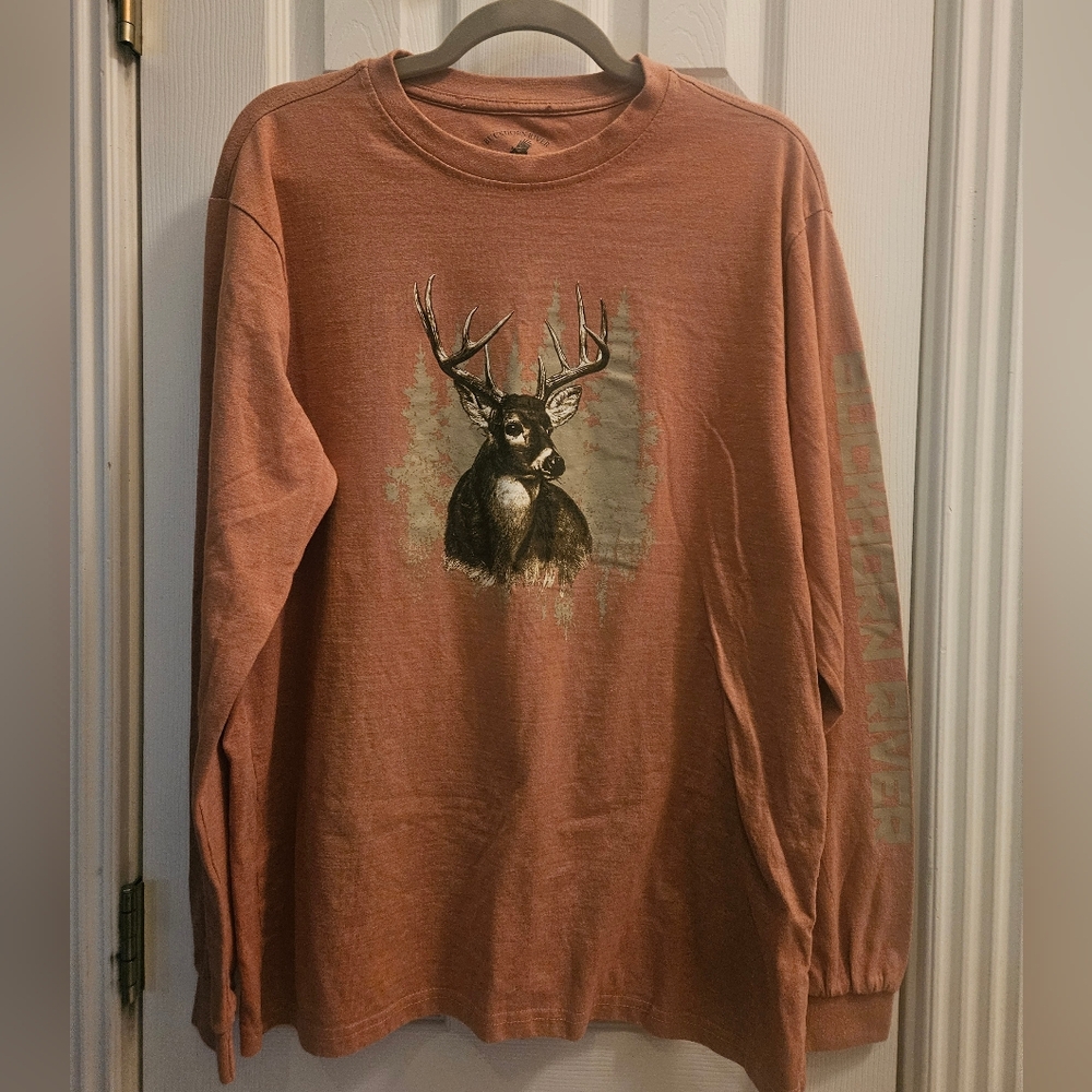 Men's Long Sleeve Buck Graphic T (NWOT) - Laid Back, Statement